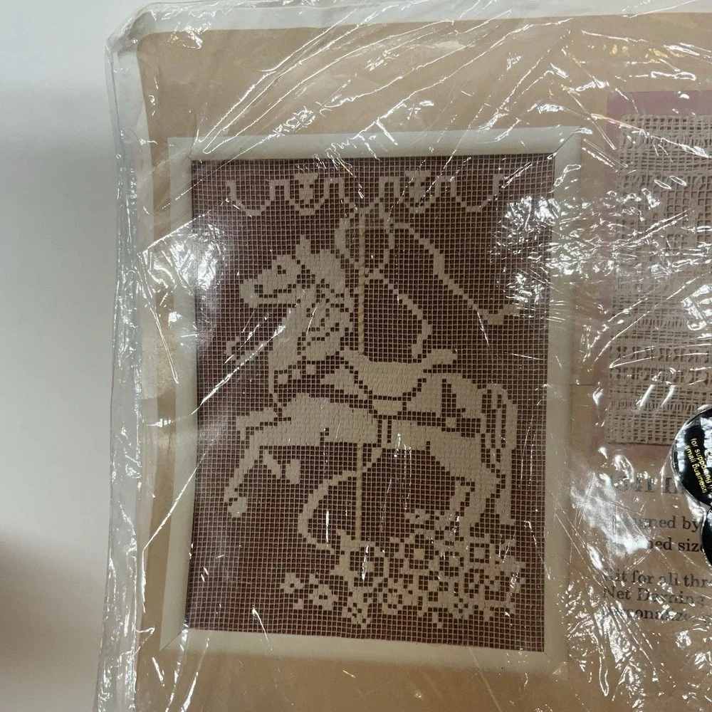 Vintage‎ The Creative Circle Lace Net Darning Kit 1341 Initial Bookmarks